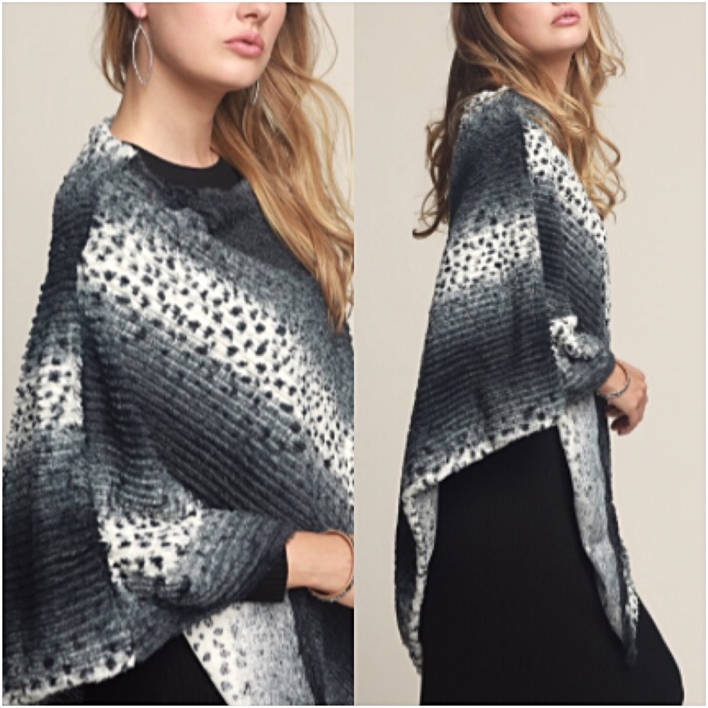 ONE SIZE Luxurious Soft Faux Fur Sweater Poncho - Picture 6 of 8